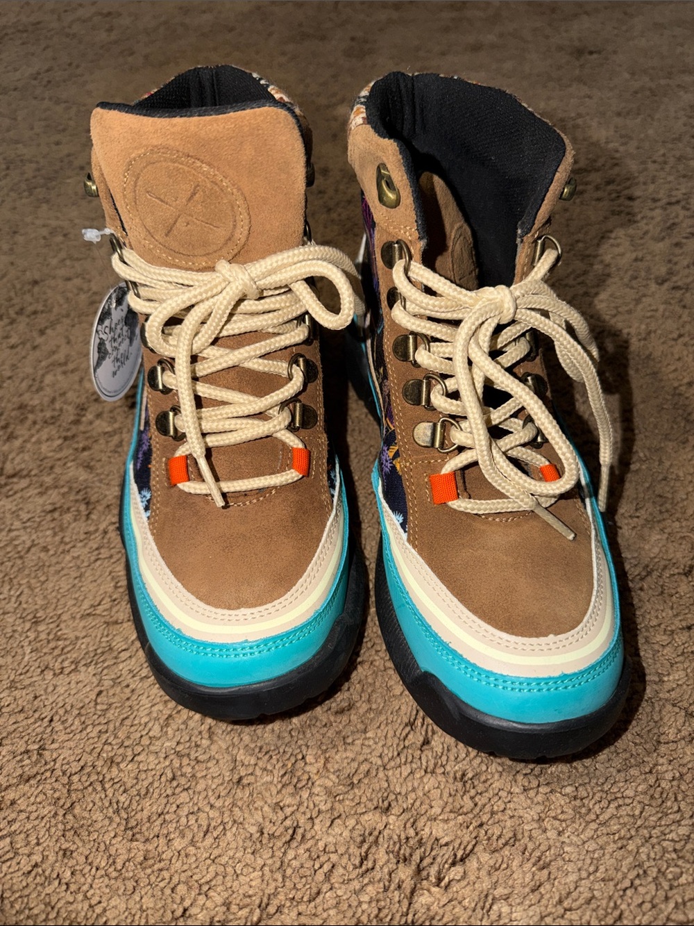 Inkkas Turquoise & Tan Adventure Boots - Picture 2 of 4